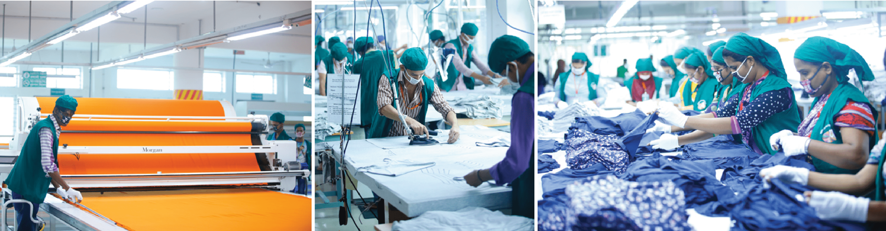 Manufacturing processes in a garment factory in Bangladesh