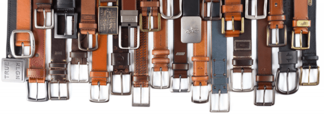 Selection of leather belts manufactured by Tata