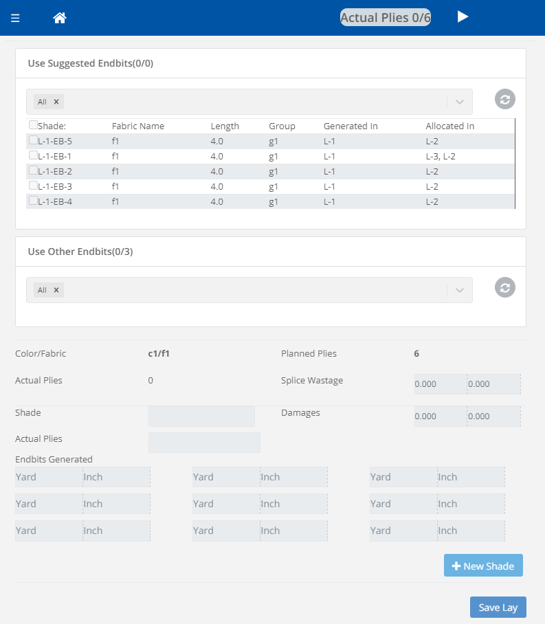 Screenshot of end bit management in Coats Digital's IntelloCut solution