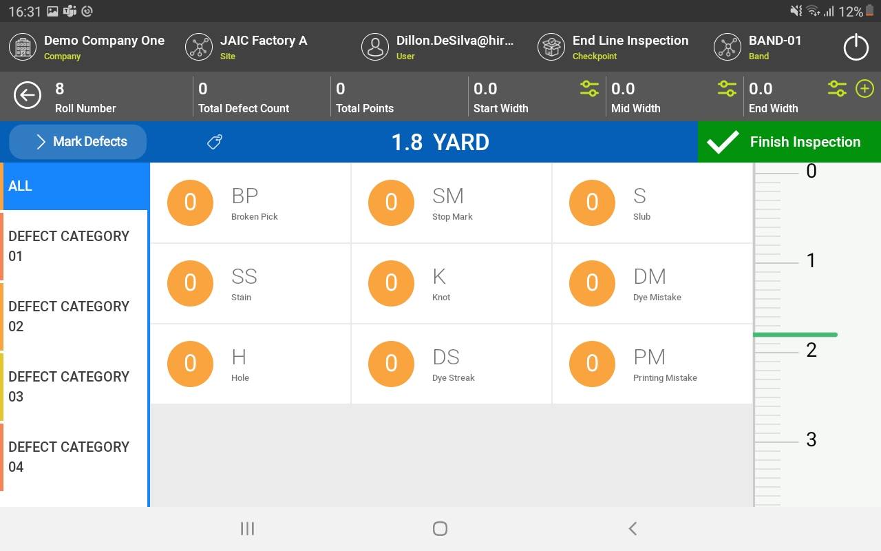 Screenshot of Res.Q FI Fabric Inspection solution