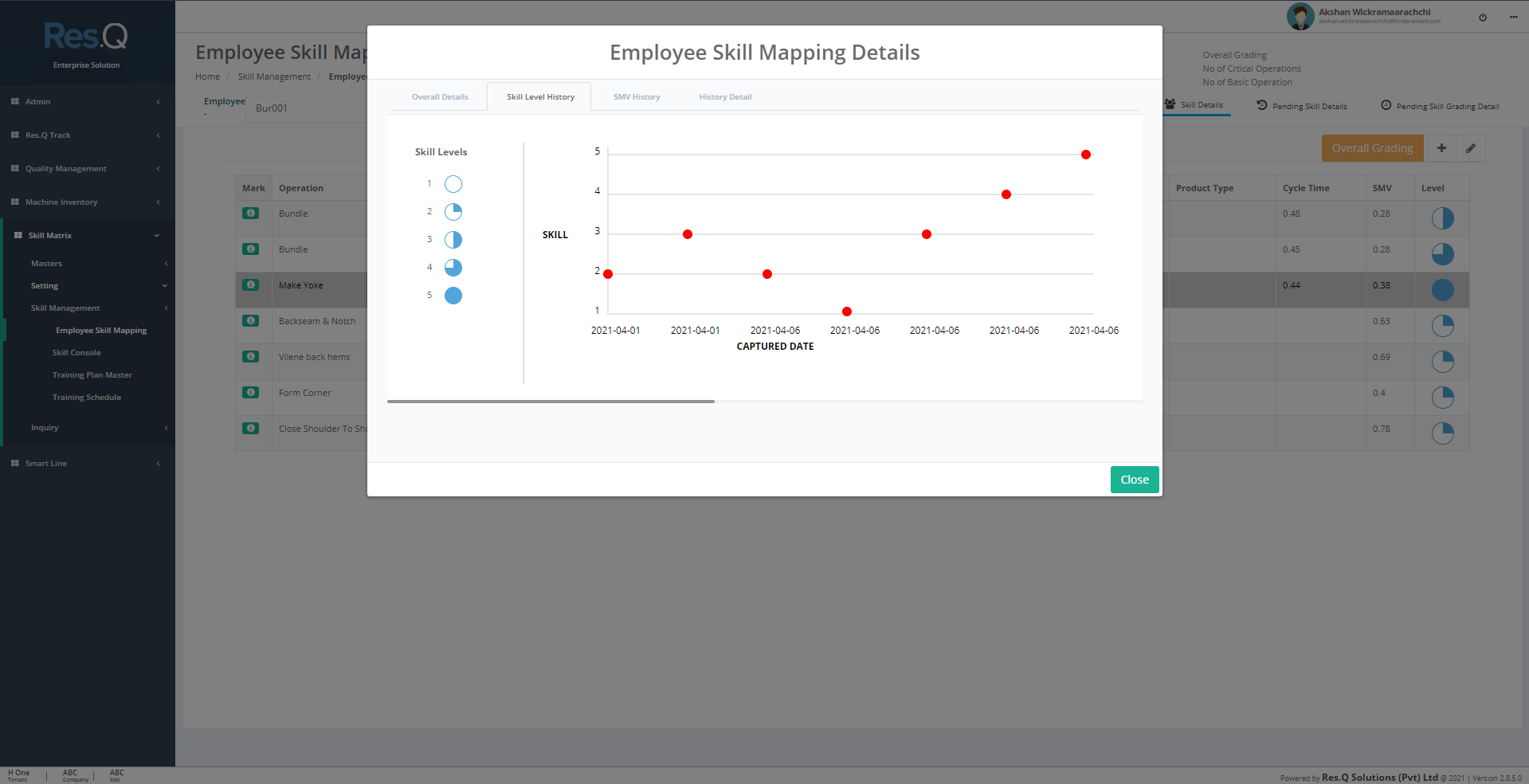 Screenshot of Res.Q SM skill management solution