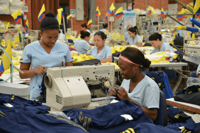 Stitching department in Supertex factory in Columbia