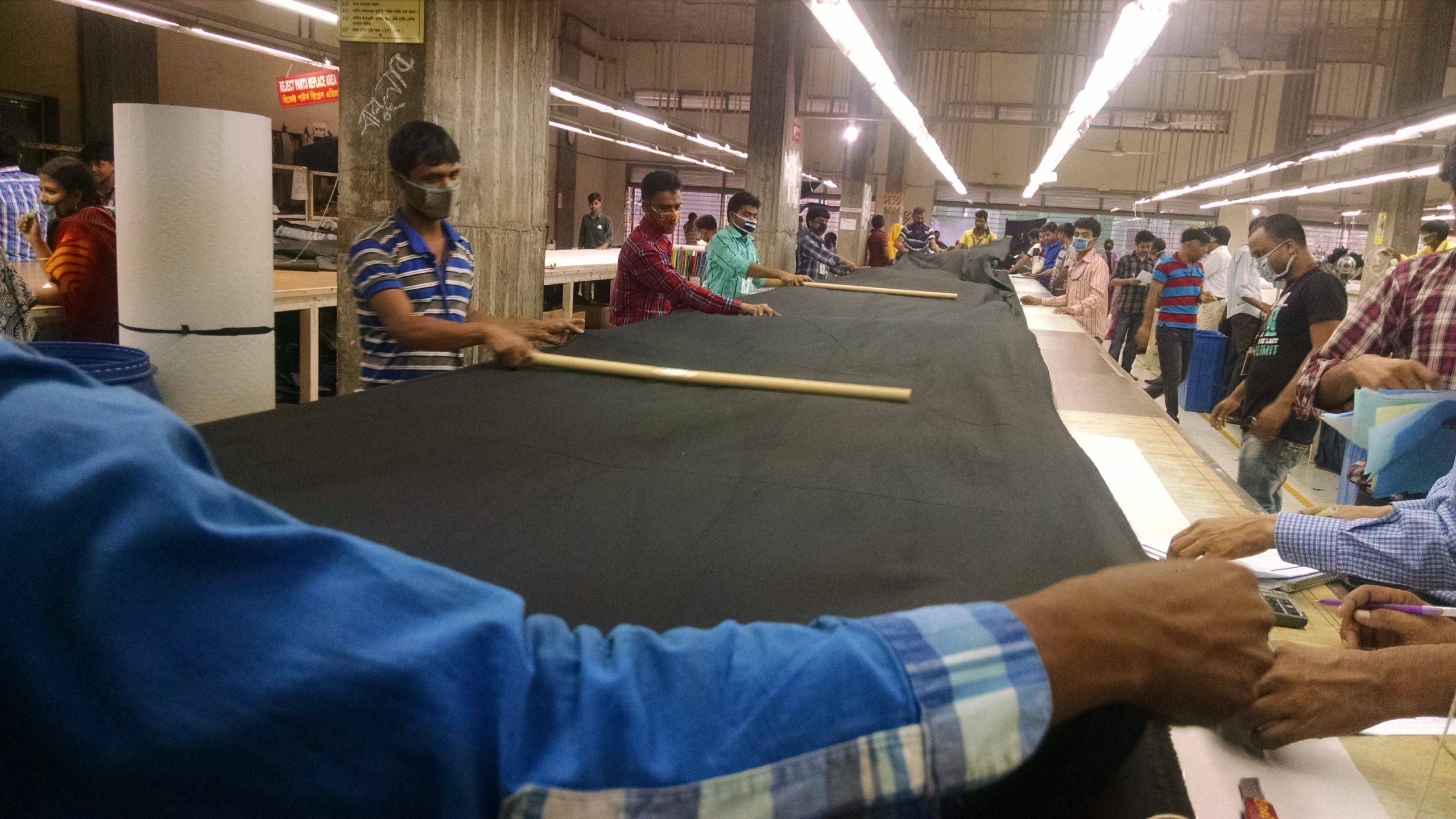 Cutting floor in a garment factory in Bangladesh