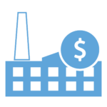 Factory icon with dollar sign