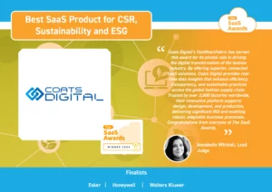 Coats Digital winner of Best SaaS for CSR Sustainability 2024