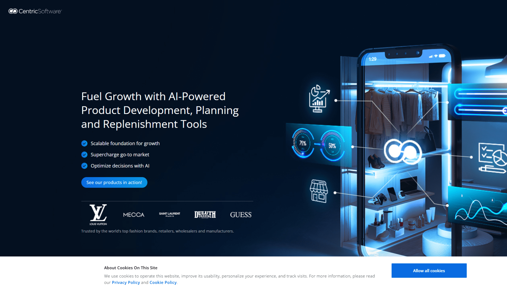 A screen capture of the Oracle NetSuite (Apparel) website homepage