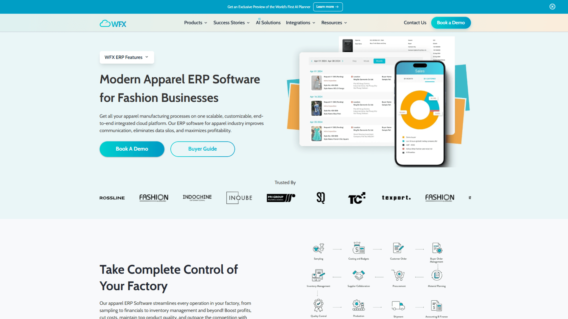 	
A screen capture of the  WFX Cloud ERP
website homepage