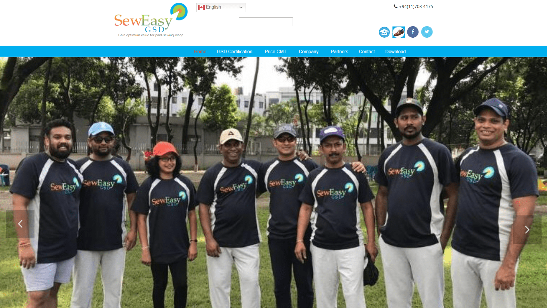 A screen capture of the SewEasy website homepage